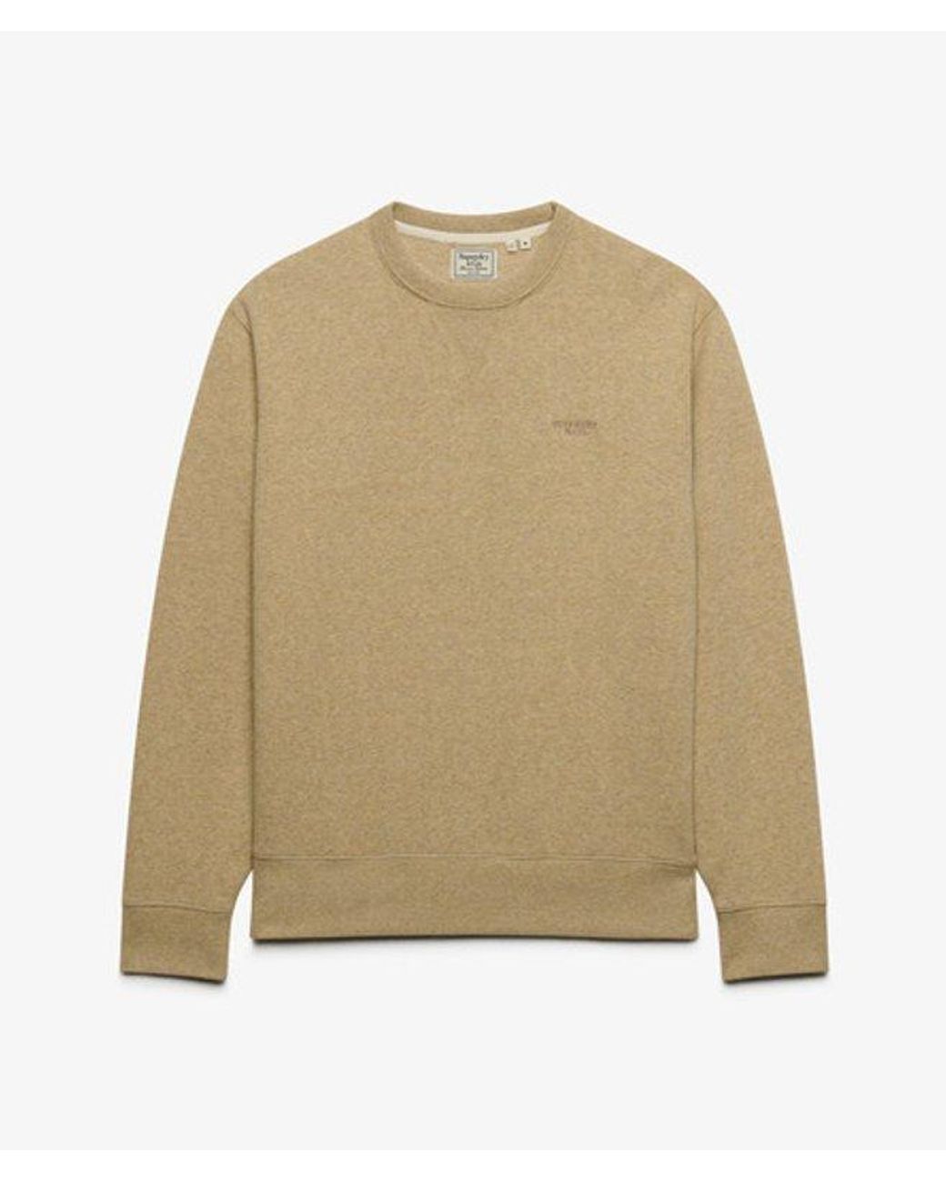 Superdry & Co Essential Stacked Logo Sweatshirt in het Natural voor heren