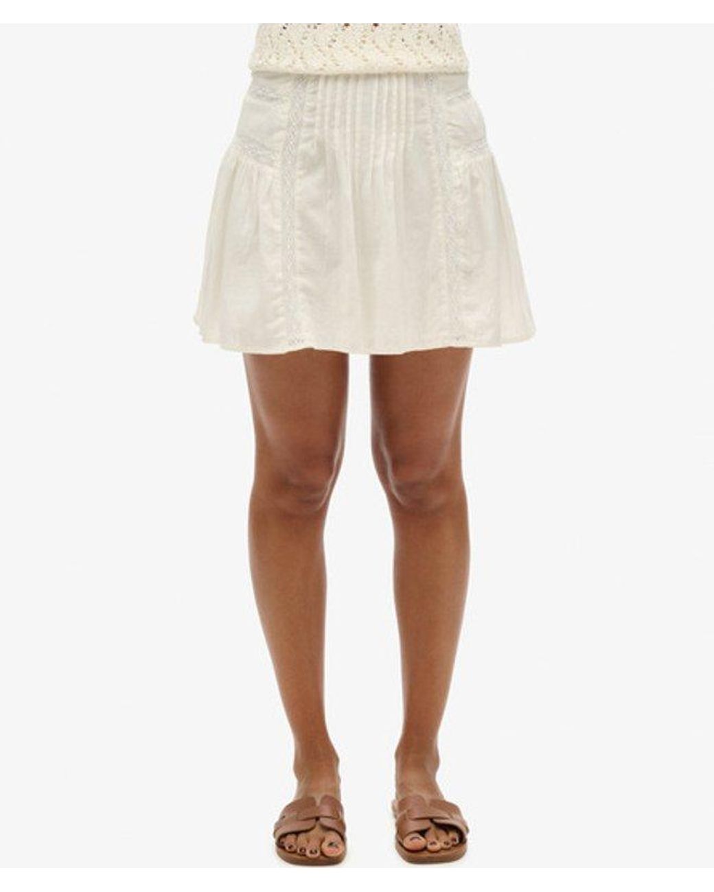 Superdry White & Co Fully Lined Lace Trim Mini Skirt