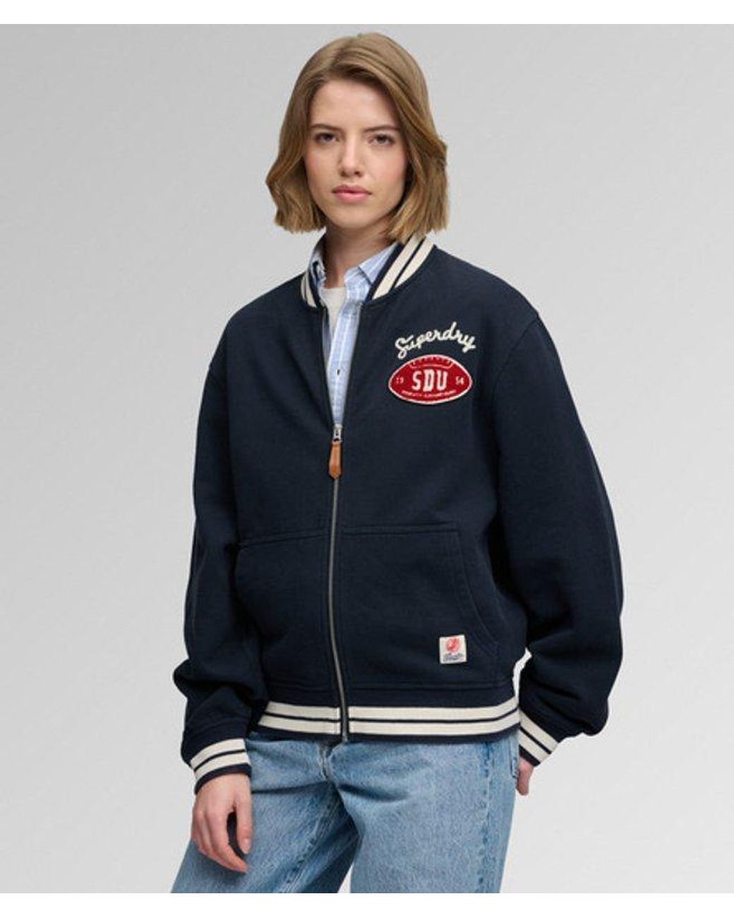 Superdry Blue & Co Country Club Jersey Bomber Jacket