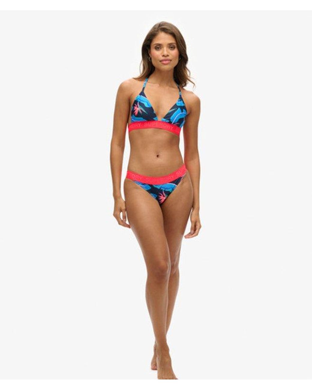 Superdry Blue & Co Logo Triangle Bikini Top