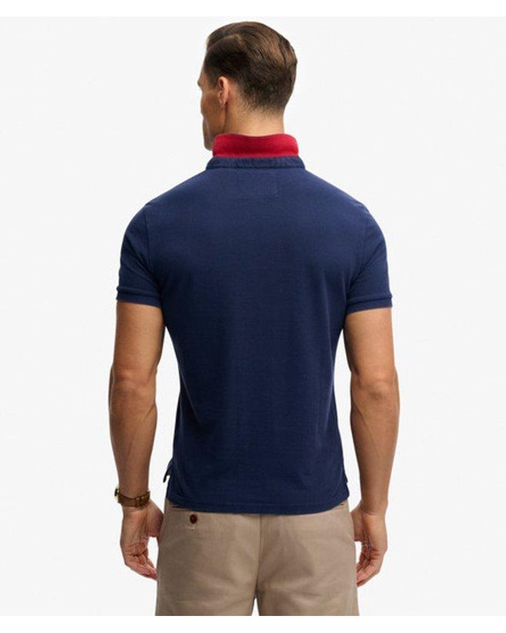 Superdry Blue & Co Pique Monogram Polo Shirt for men