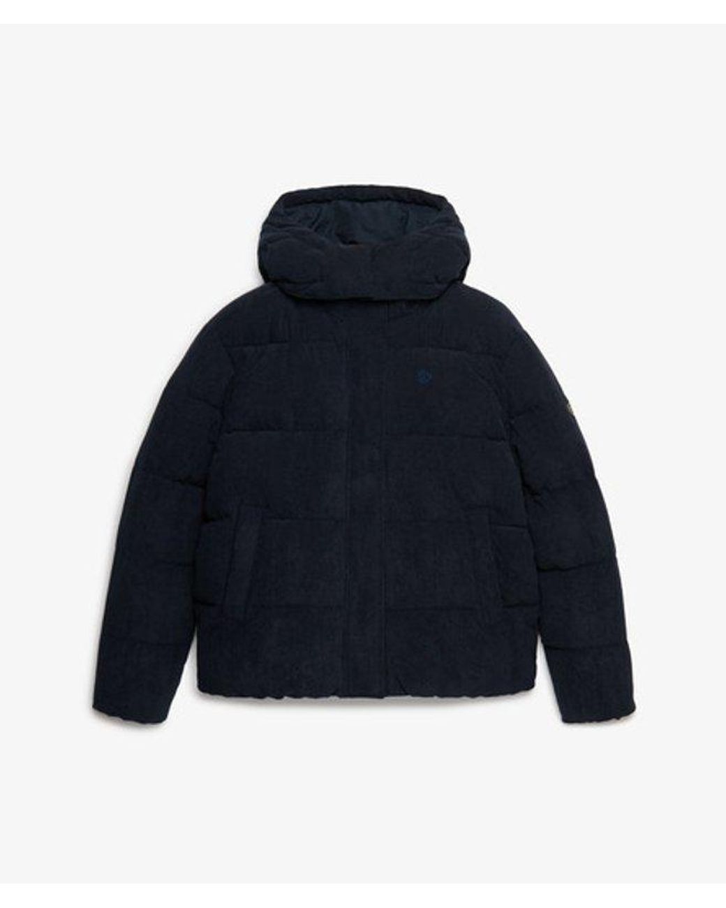 Superdry Blue & Co Premium Hooded Cord Puffer Jacket