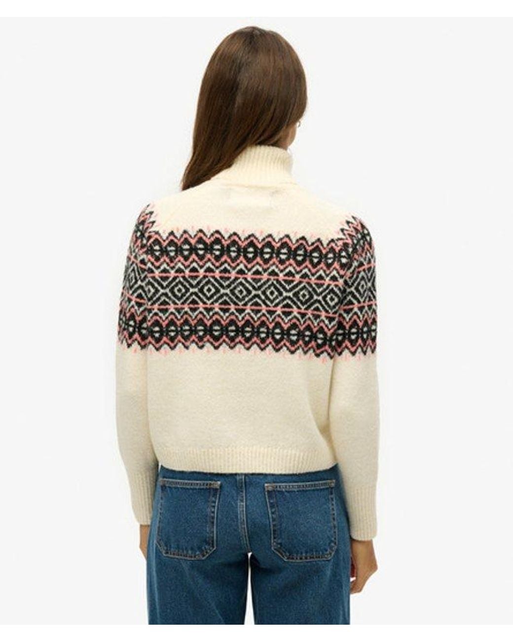 Superdry Natural & Co Fairisle Pattern Roll Neck Jumper