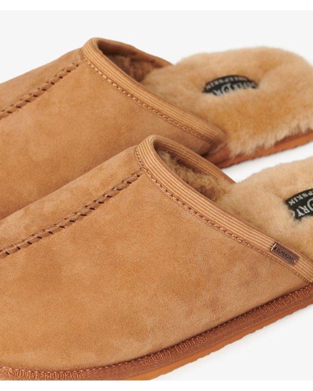 Superdry Brown & Co Classic Suede Mule Slippers for men