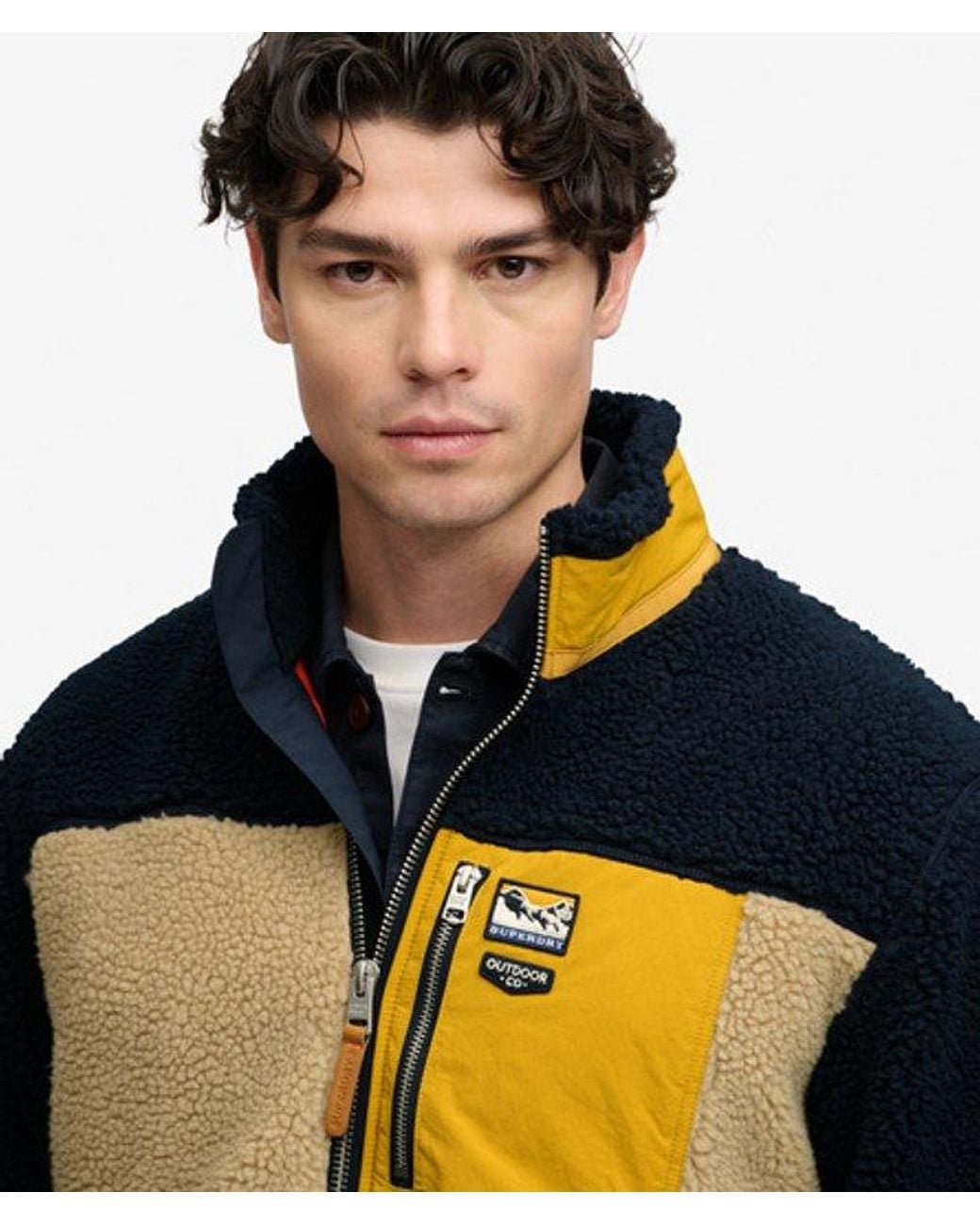 Superdry Black & Co Colour Block Retro Zip Fleece for men