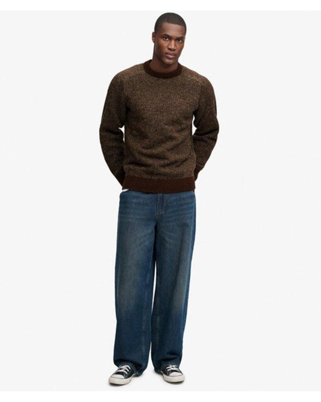 Superdry Brown & Co Birdseye Knit Jumper for men