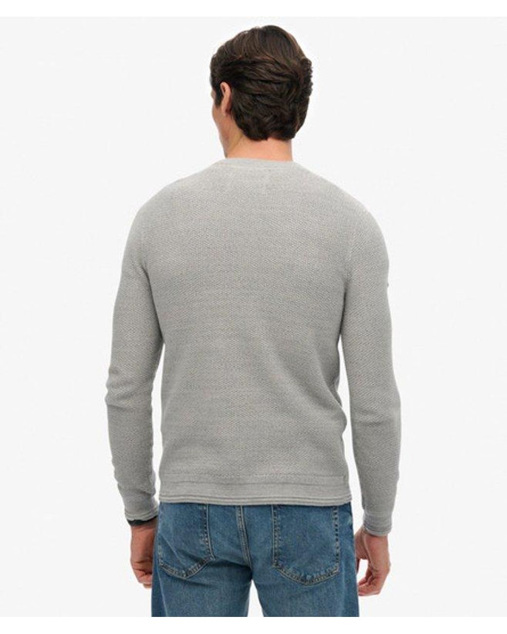 Superdry Gray & Co Light Weight Cotton Texture Jumper for men