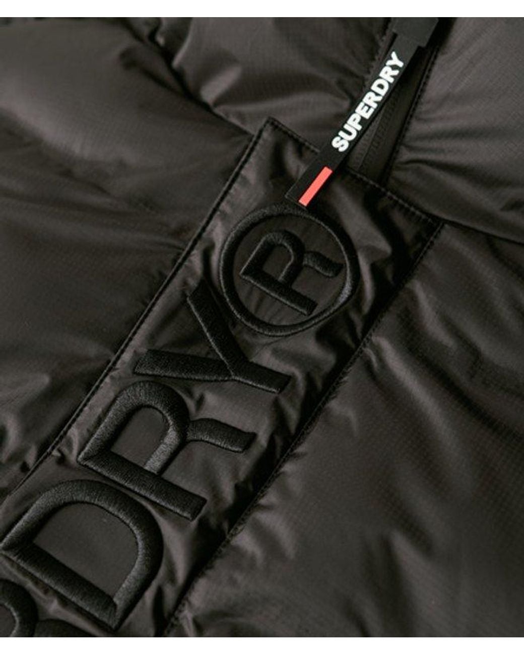 Superdry Black & Co Hooded City Graphic Puffer Jacket for men