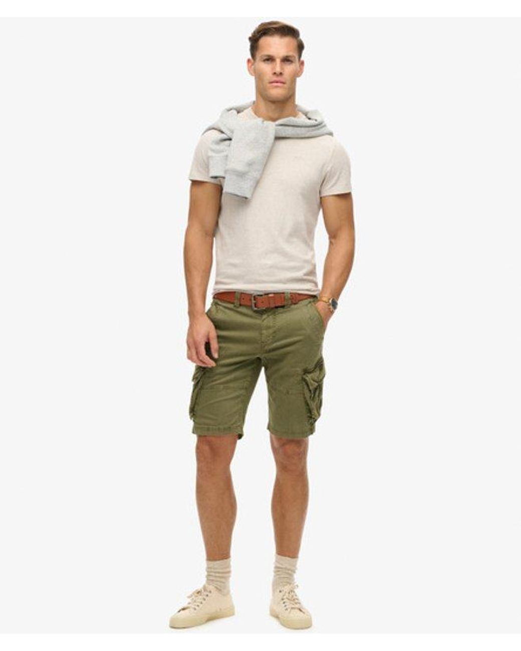 Superdry Core Cargo Short Relaxed Pasvorm in het Natural voor heren
