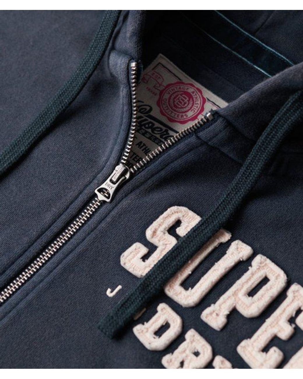 Superdry Blue & Co Vintage Athletic Zip Hoodie for men