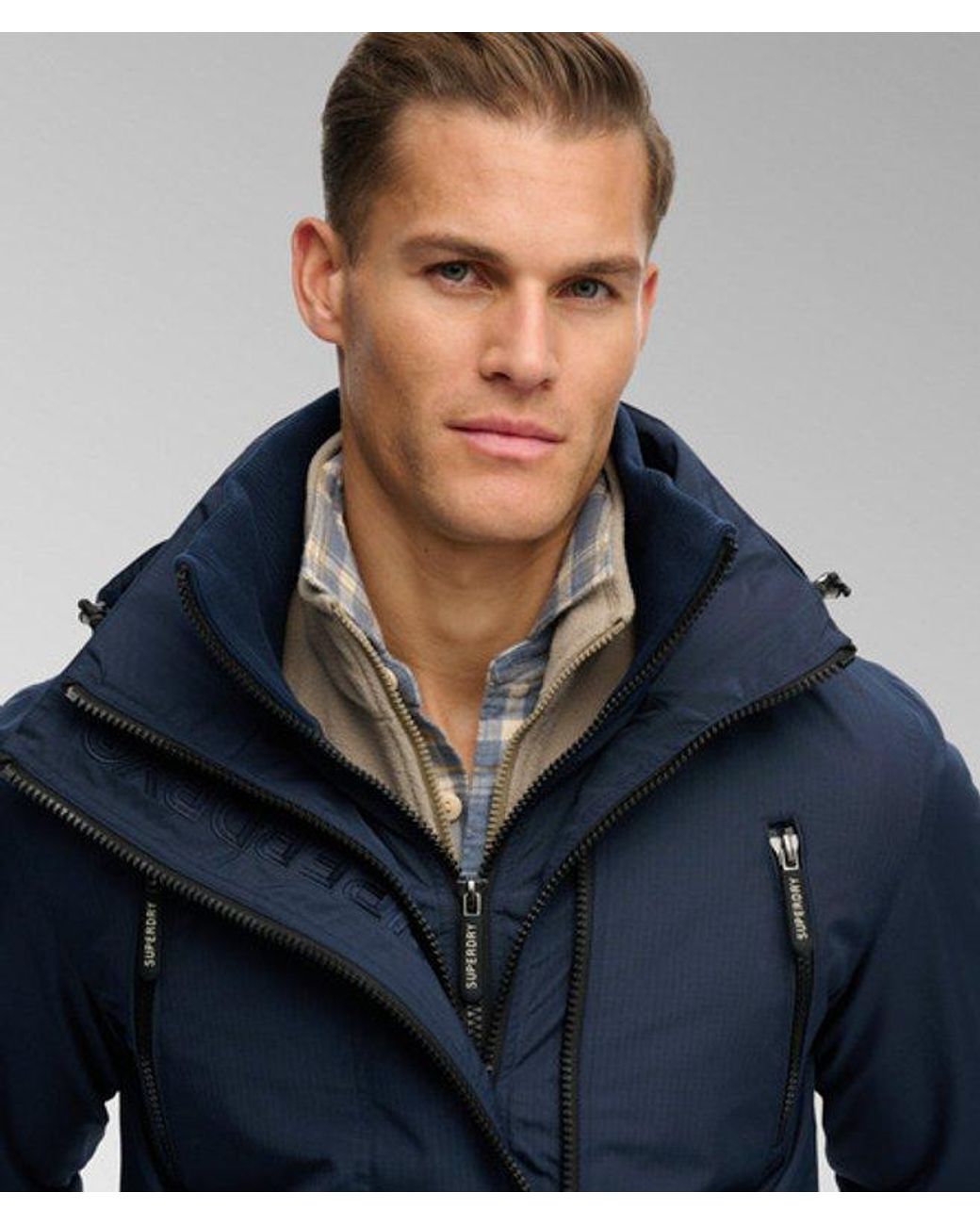 Superdry Blue & Co Hooded Mountain Windbreaker Jacket for men