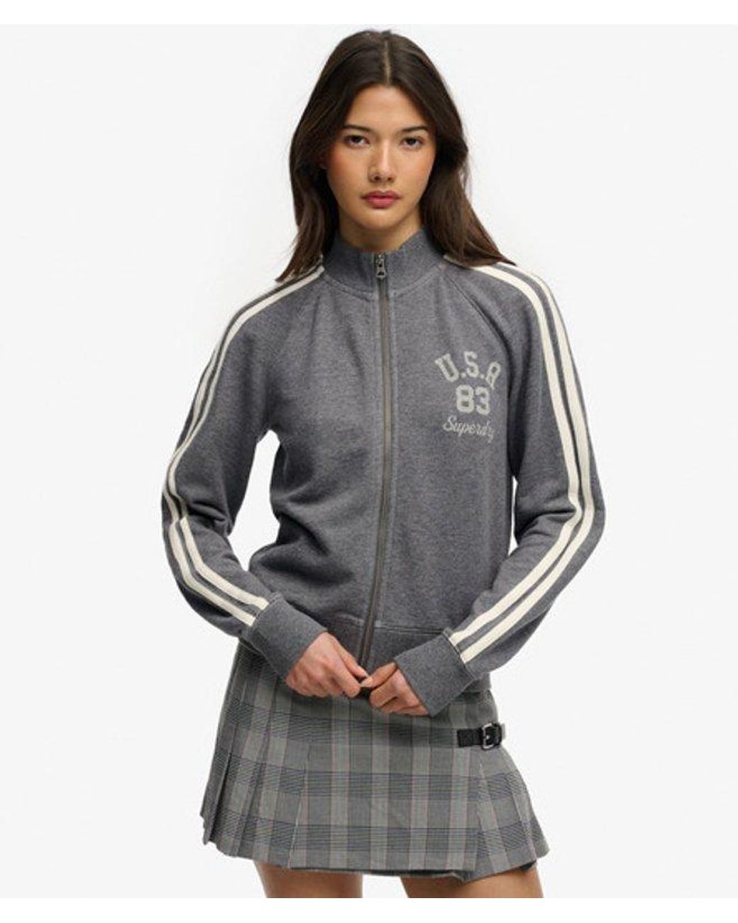 Superdry Athletic Essentials Trainingsjack Met Rits in het Gray