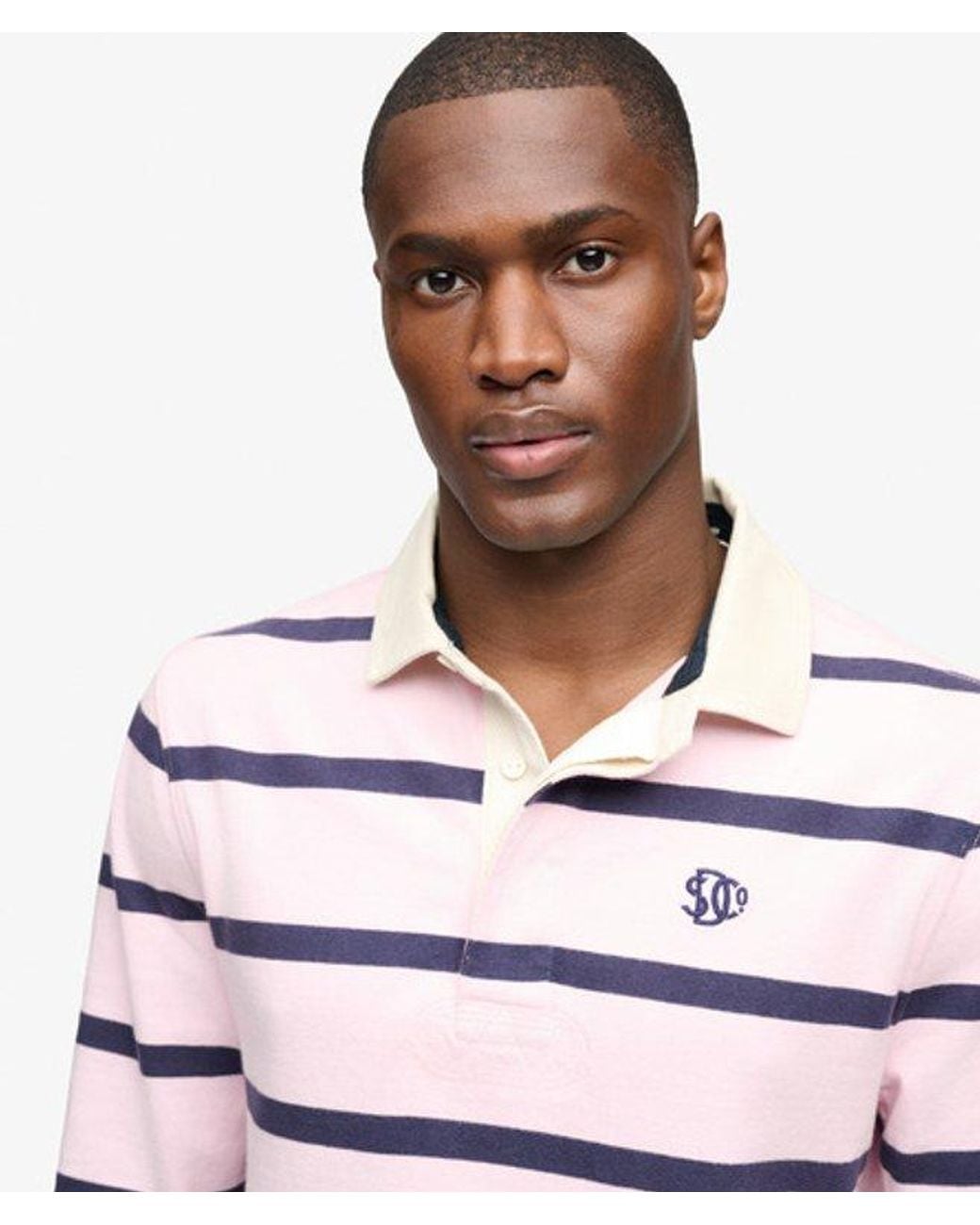 Superdry White & Co Athletic Stripe Rugby Top for men