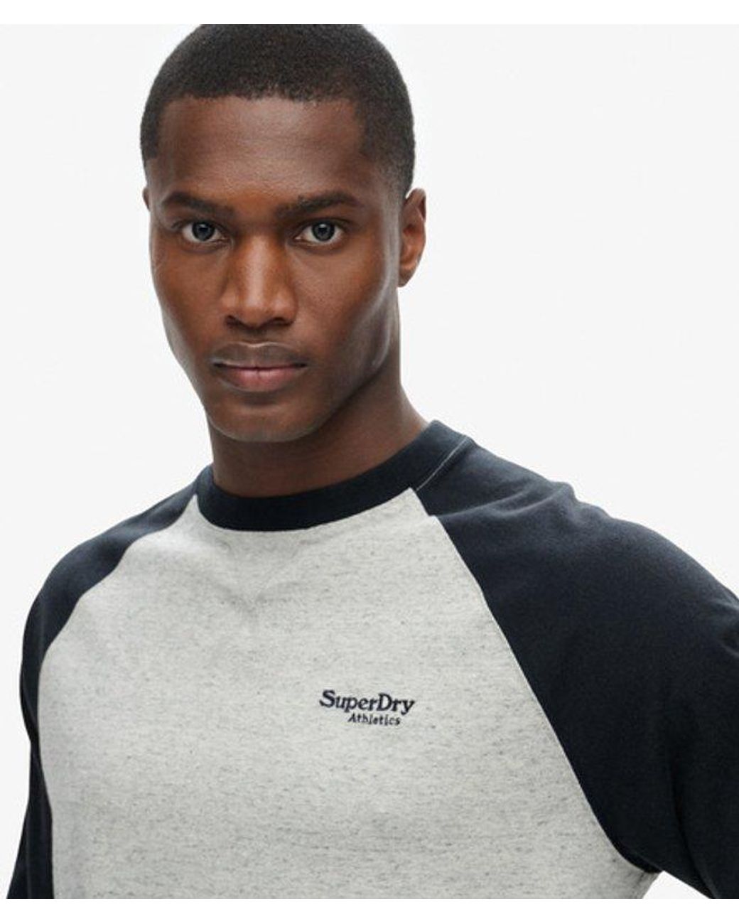 Superdry Black & Co Essential Logo Baseball Long Sleeve Top for men