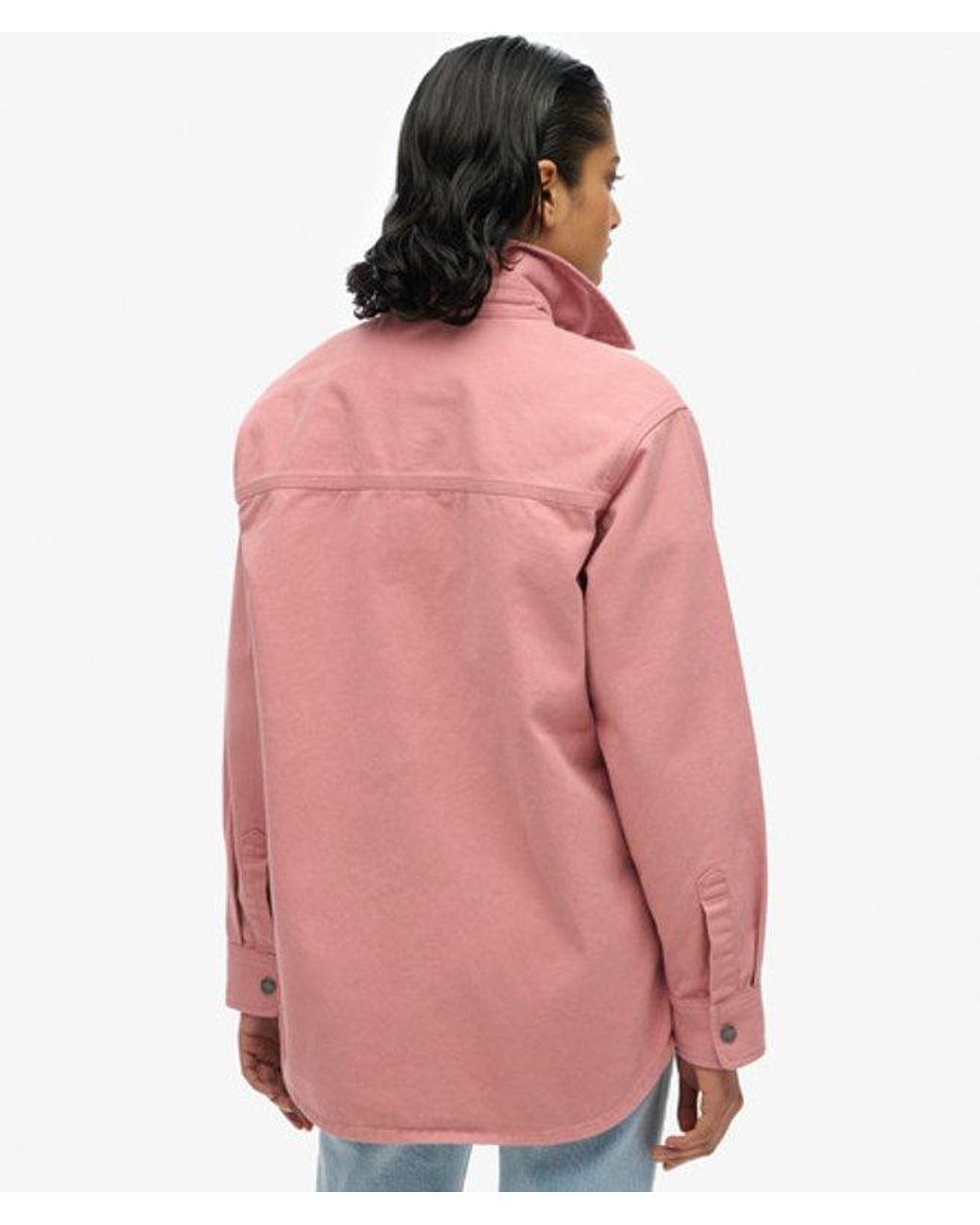 Superdry Pink Cotton Workwear Overshirt