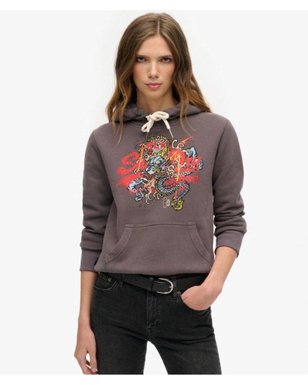 Superdry Gray & Co Tokyo Vintage Logo Graphic Hoodie