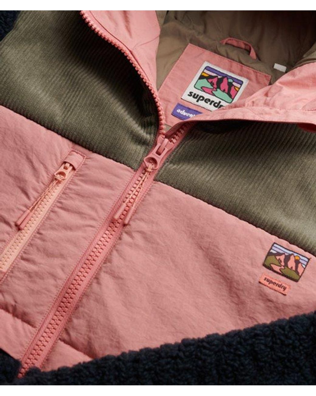 Superdry Blue & Co Hooded Fleece Sherpa Jacket