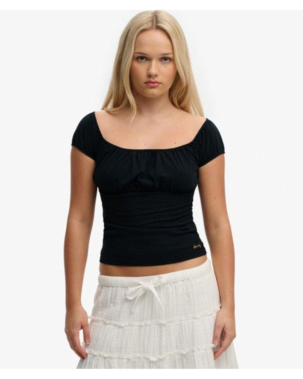 Superdry Black & Co Athletic Essentials Ruched Top
