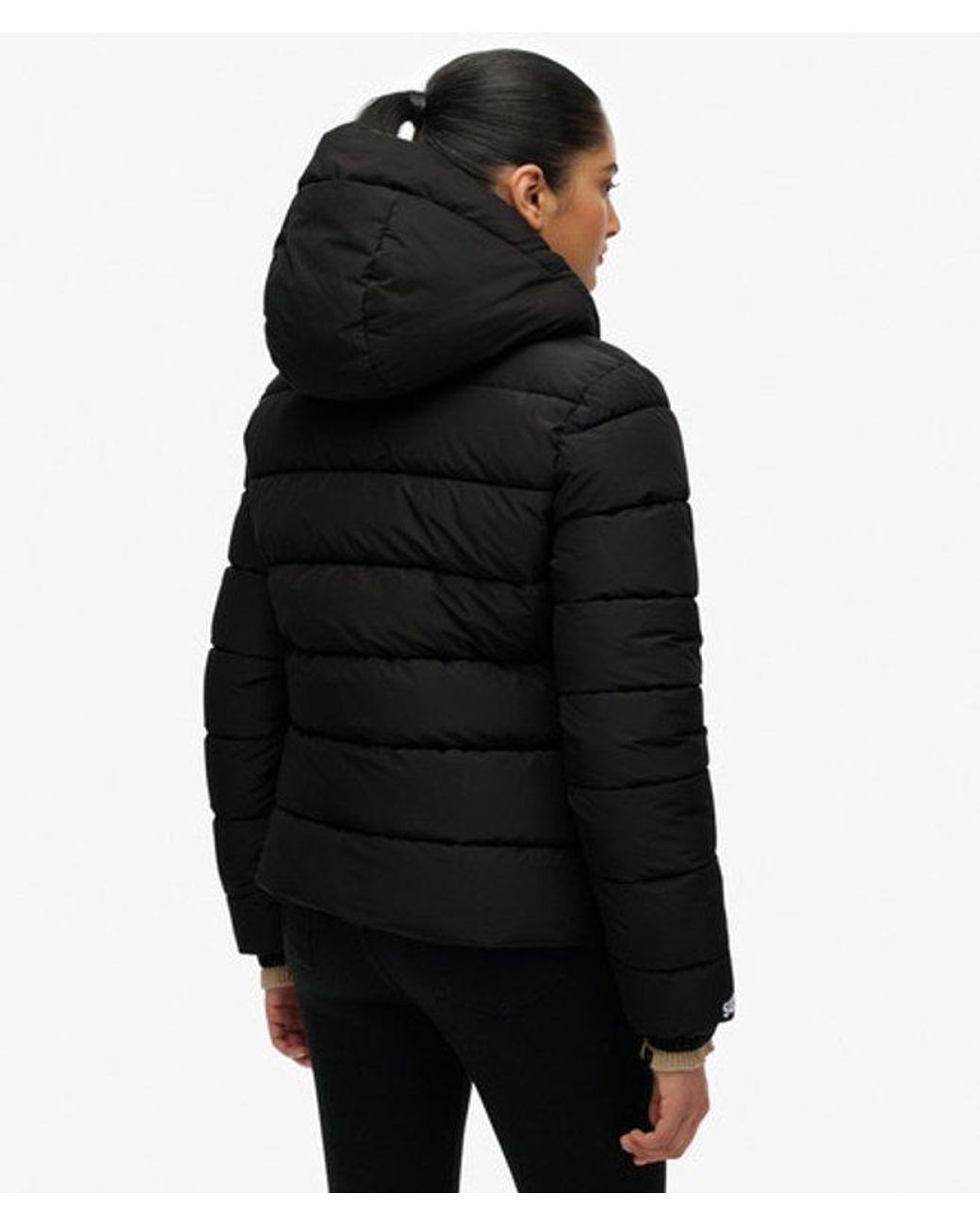 Superdry Black & Co Hooded Spirit Sports Puffer Jacket