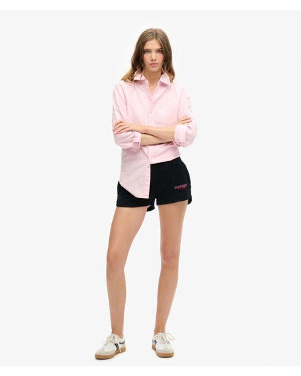 Superdry Pink & Co Sportswear Logo Racer Shorts
