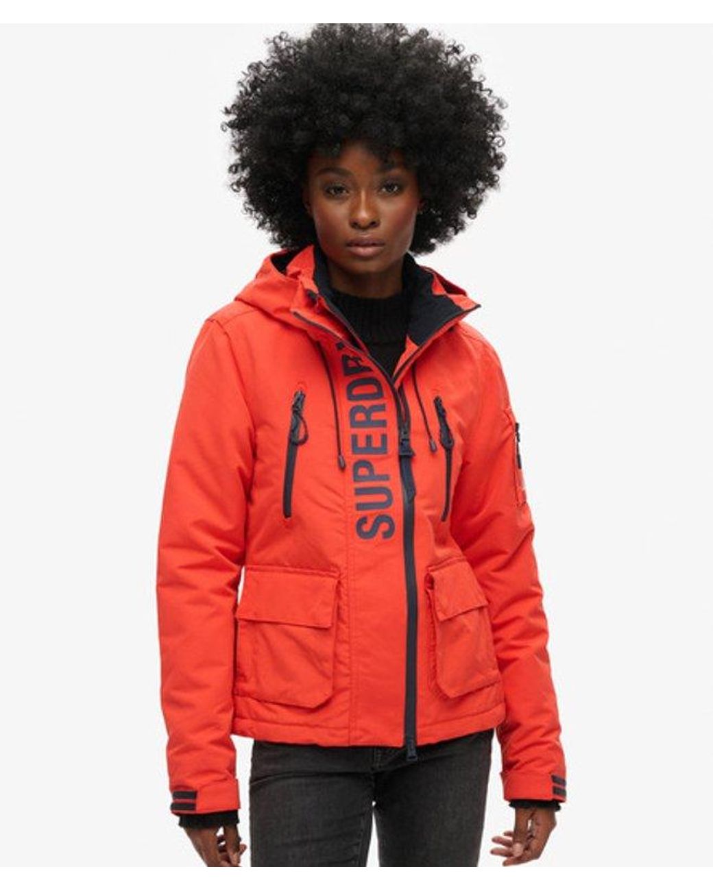 Superdry Red Hooded Ultimate Sd-Windcheater Jacket Bold/Rich