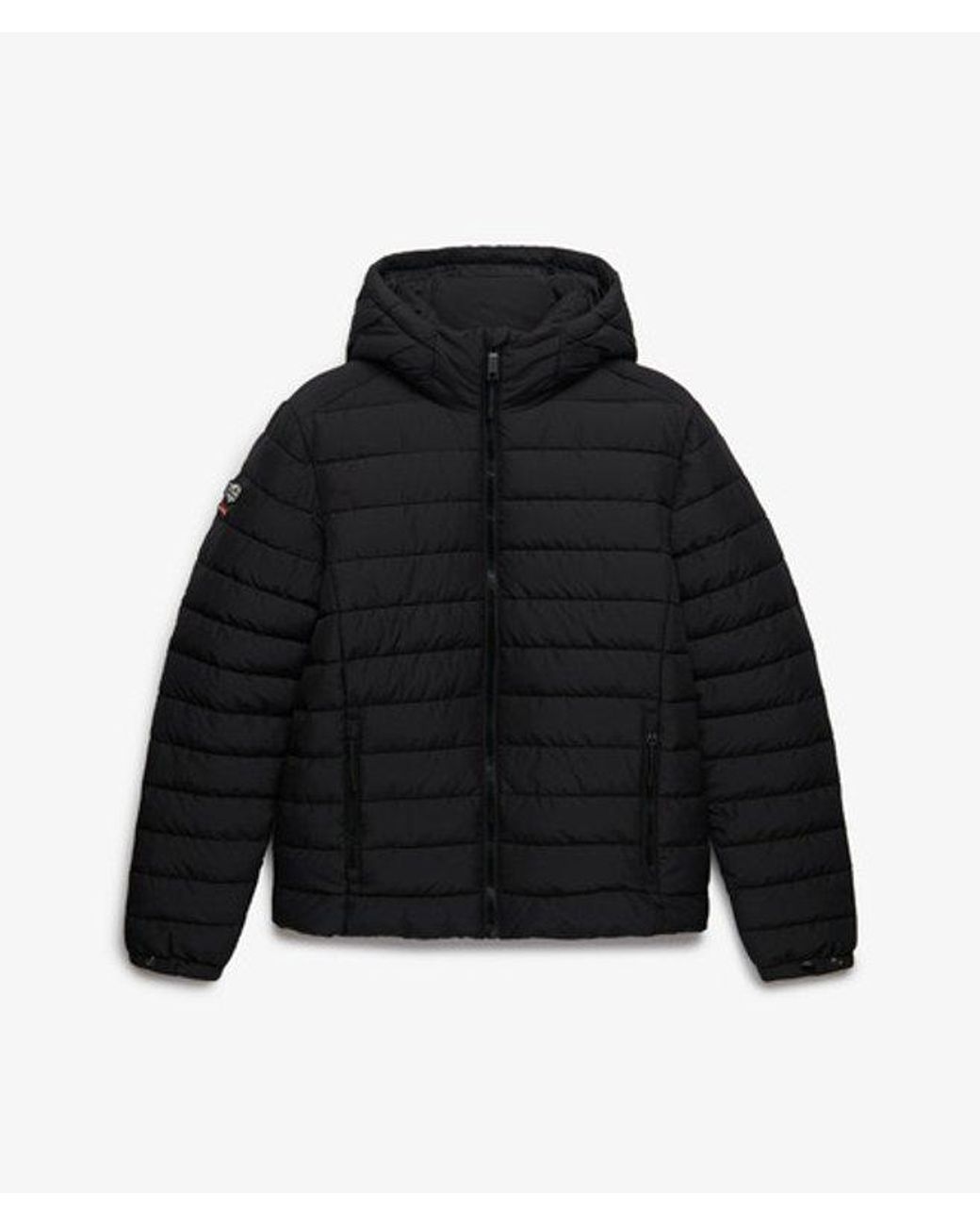 Superdry Black & Co Hooded Fuji Midweight Padded Jacket for men