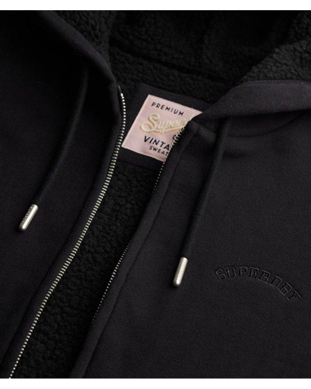 Superdry Black & Co Borg Lined Zip Hoodie