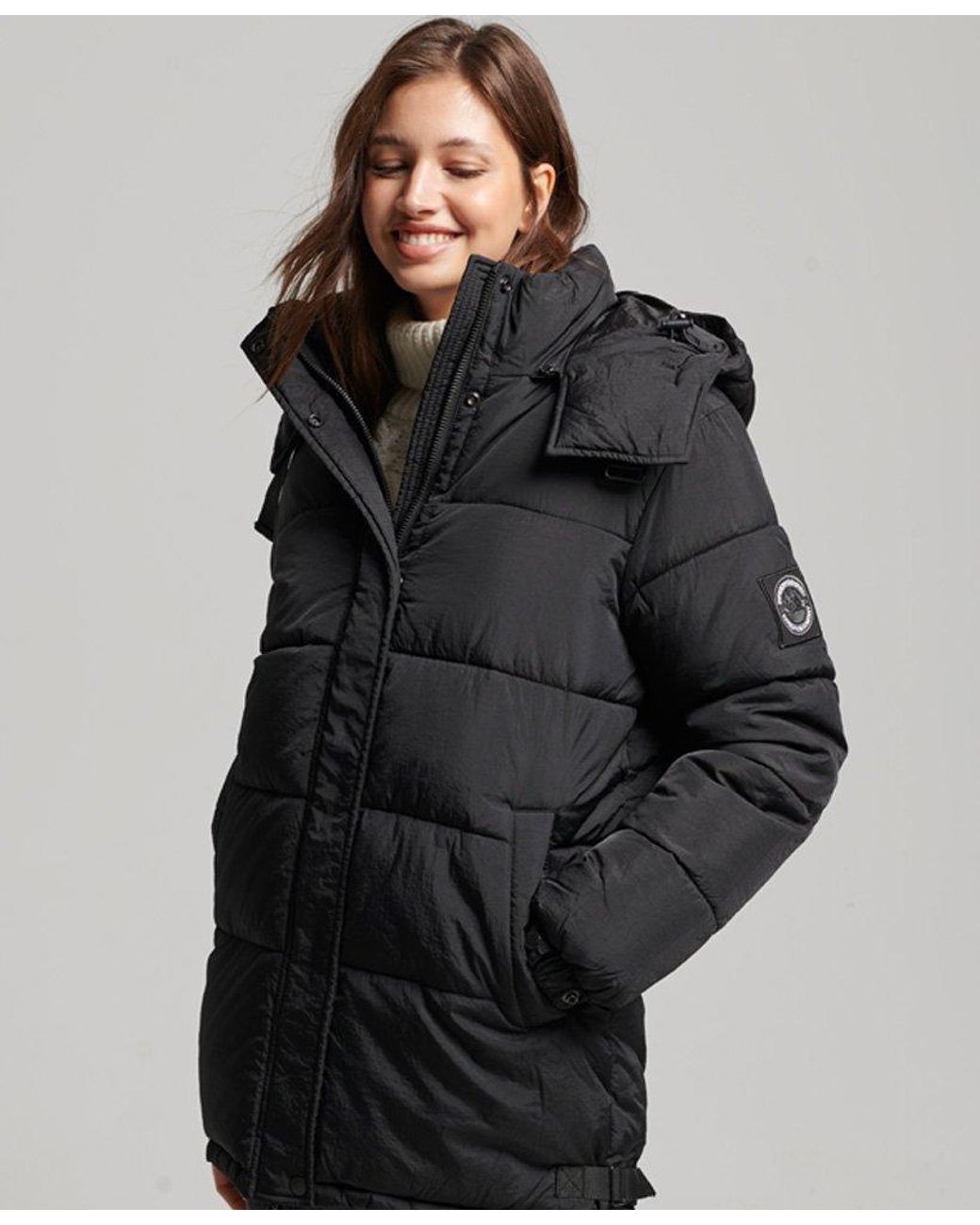 Superdry Expedition Cocoon Padded Coat Black | Lyst