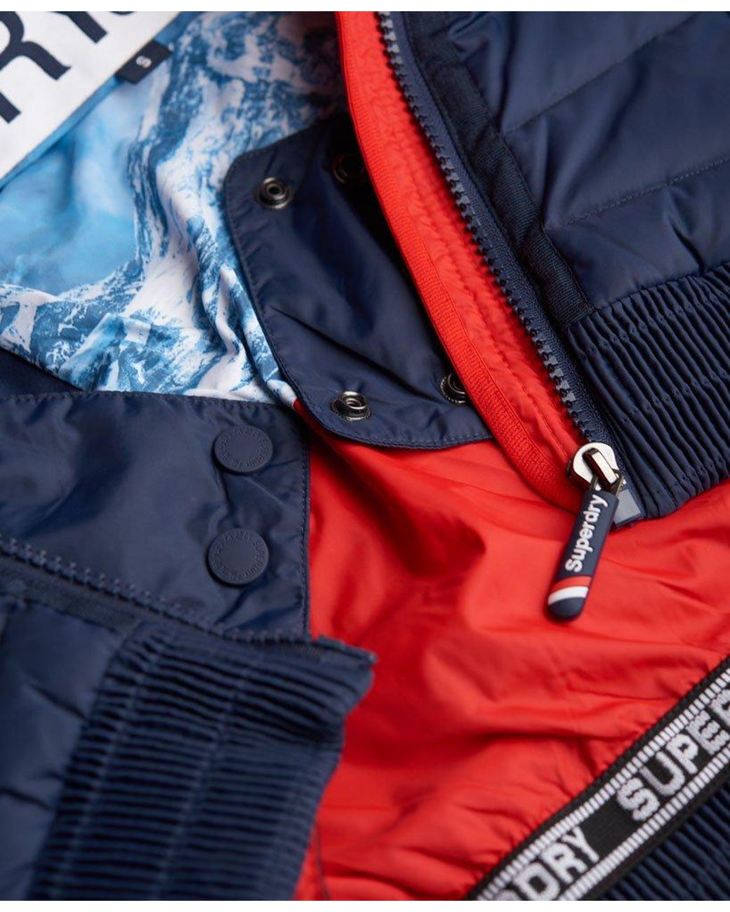 Superdry Scuba Carve Hooded Jacket Navy in Blue | Lyst