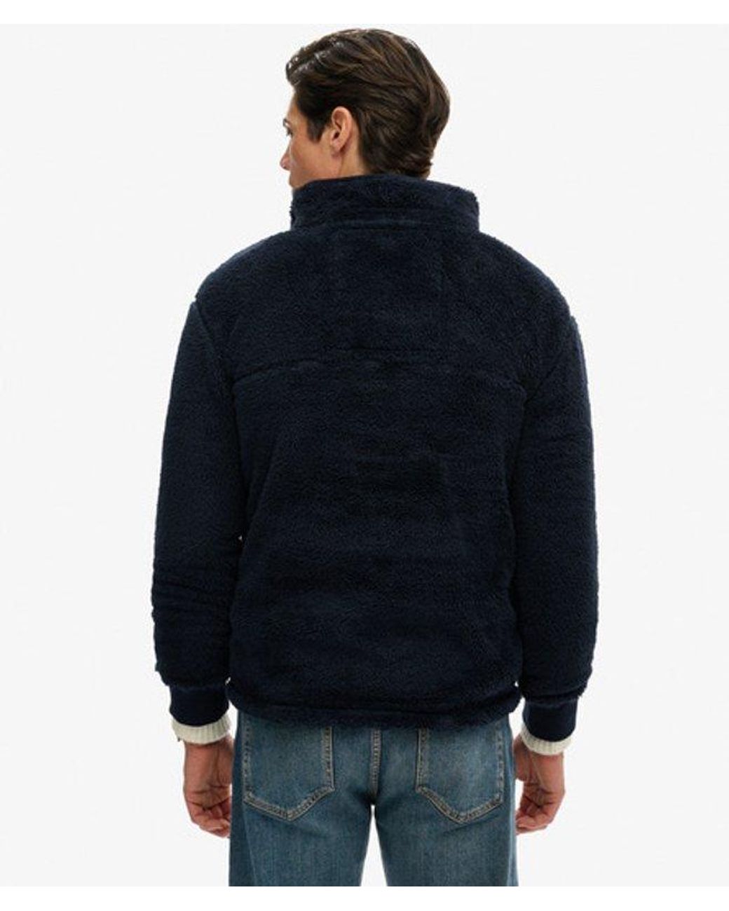 Superdry Blue & Co High Pile Fleece Henley Jumper for men