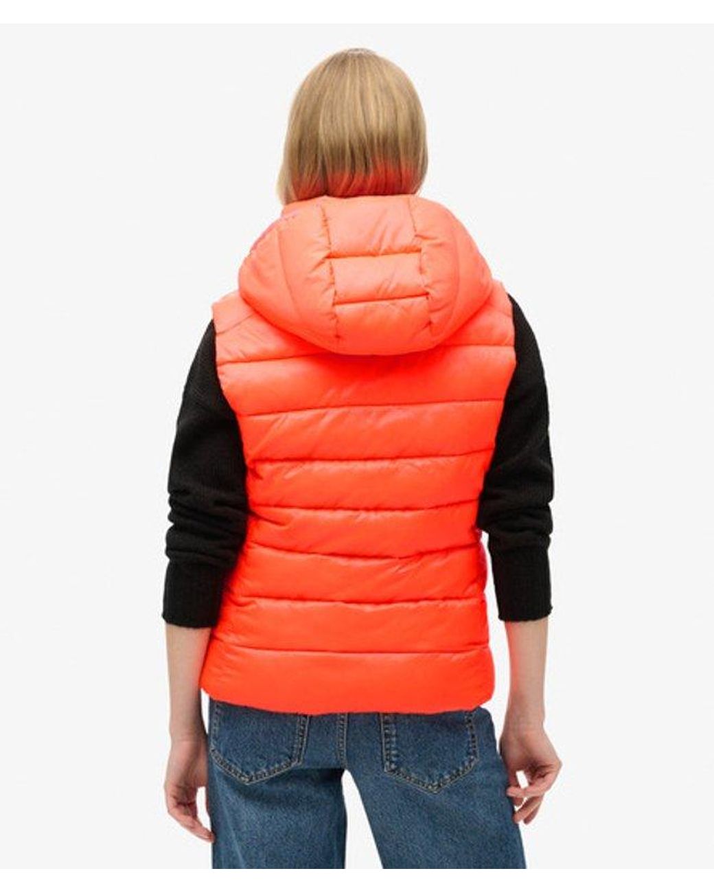Superdry Red & Co Hooded Fuji Quilt Padded Gilet