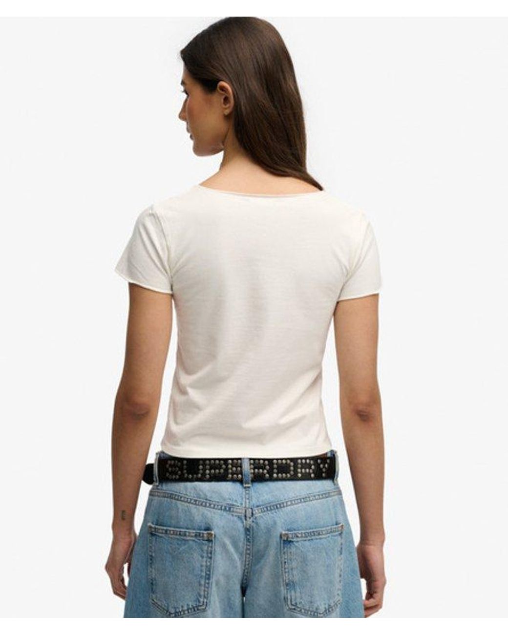Superdry White & Co Athletic Essentials Gathered Short Sleeve Top