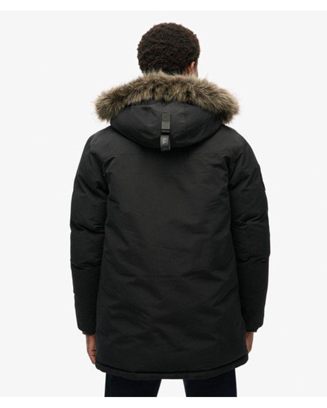Superdry Black & Co Everest Faux Fur Parka Jacket for men