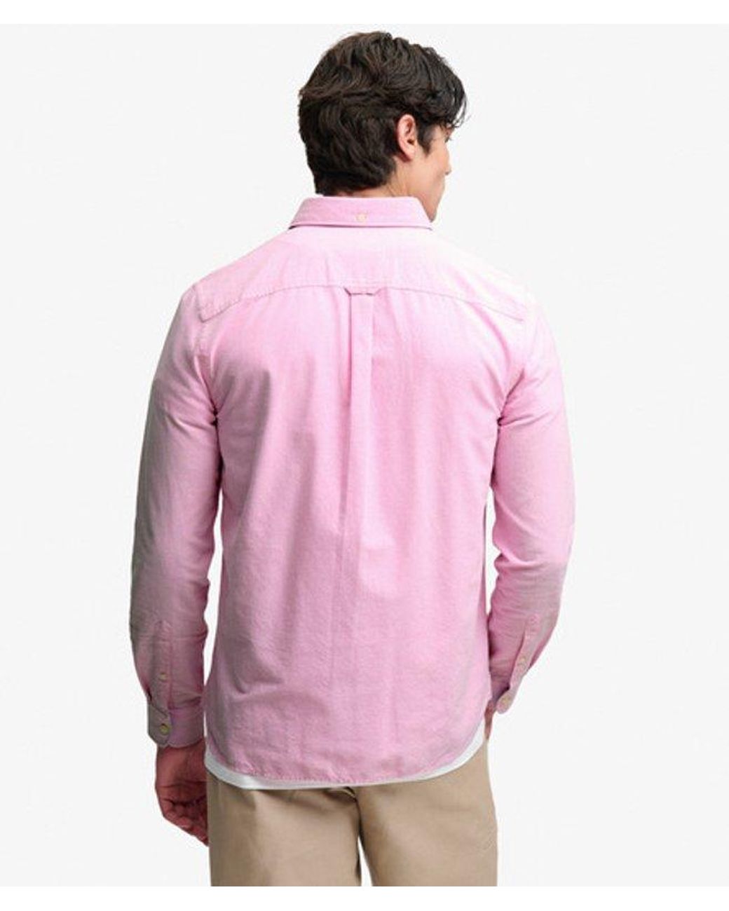 Superdry Pink & Co Preppy Oxford Long Sleeve Shirt for men
