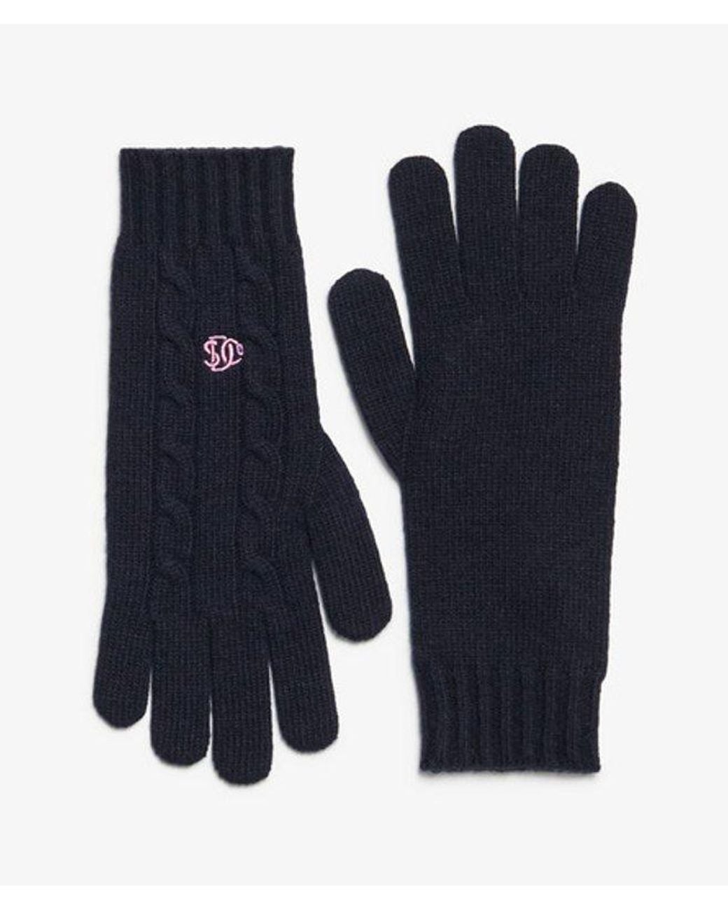 Superdry Blue Premium Cable Gloves