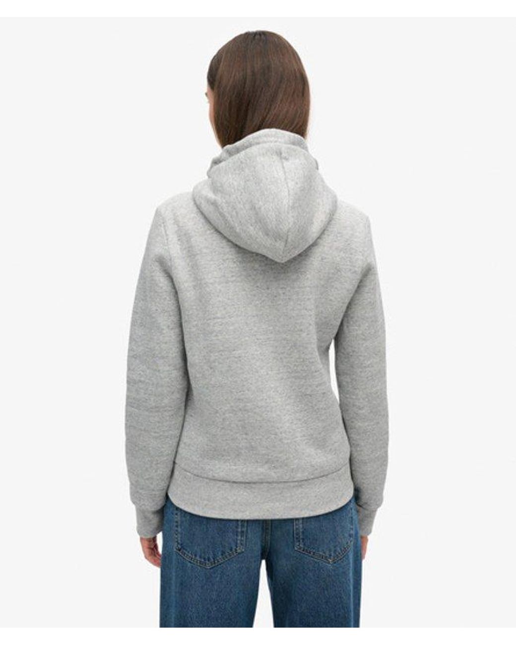 Superdry Gray & Co Glitter Graphic Logo Hoodie