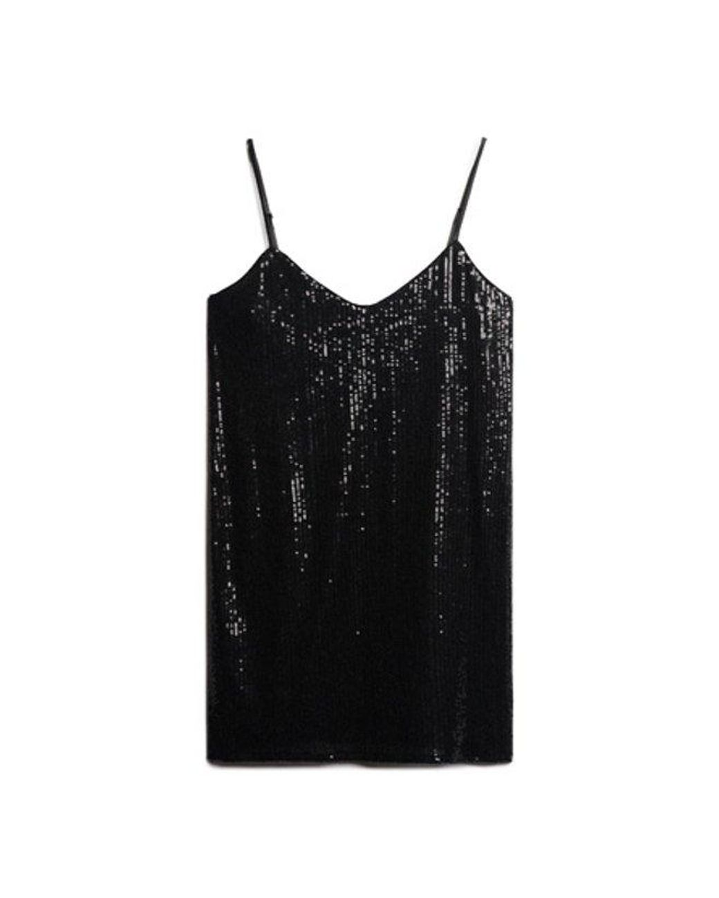 Superdry Black & Co Sequin Cami Mini Dress