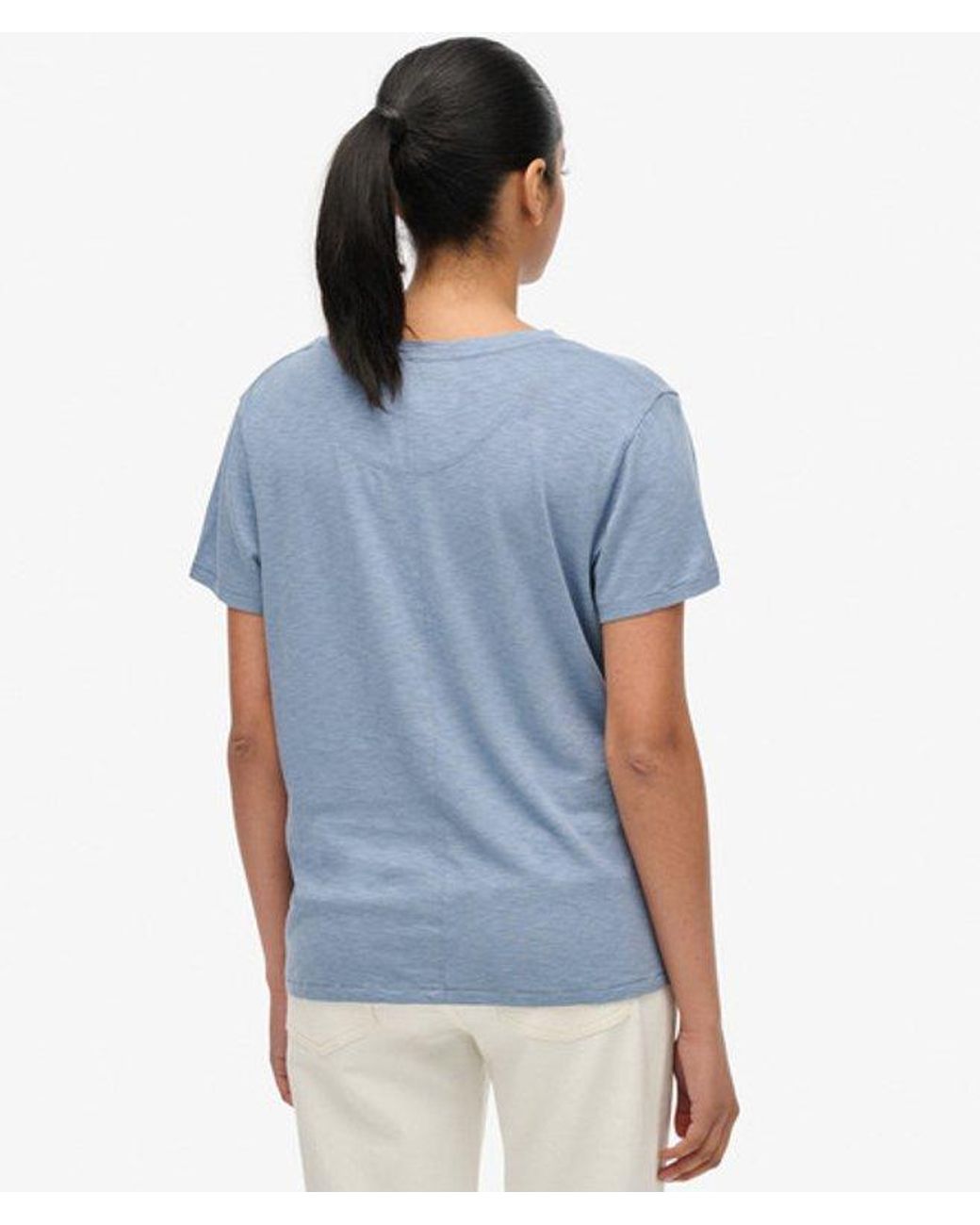 Superdry Blue & Co Studios Slub Embroidered T-shirt