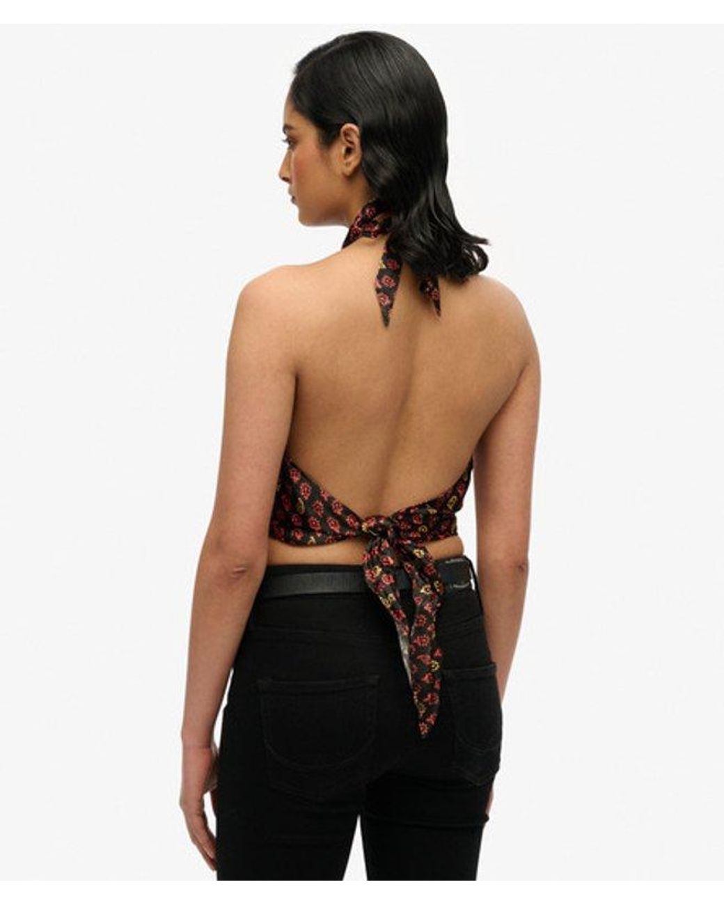Superdry Black & Co Jacquard Halter Top