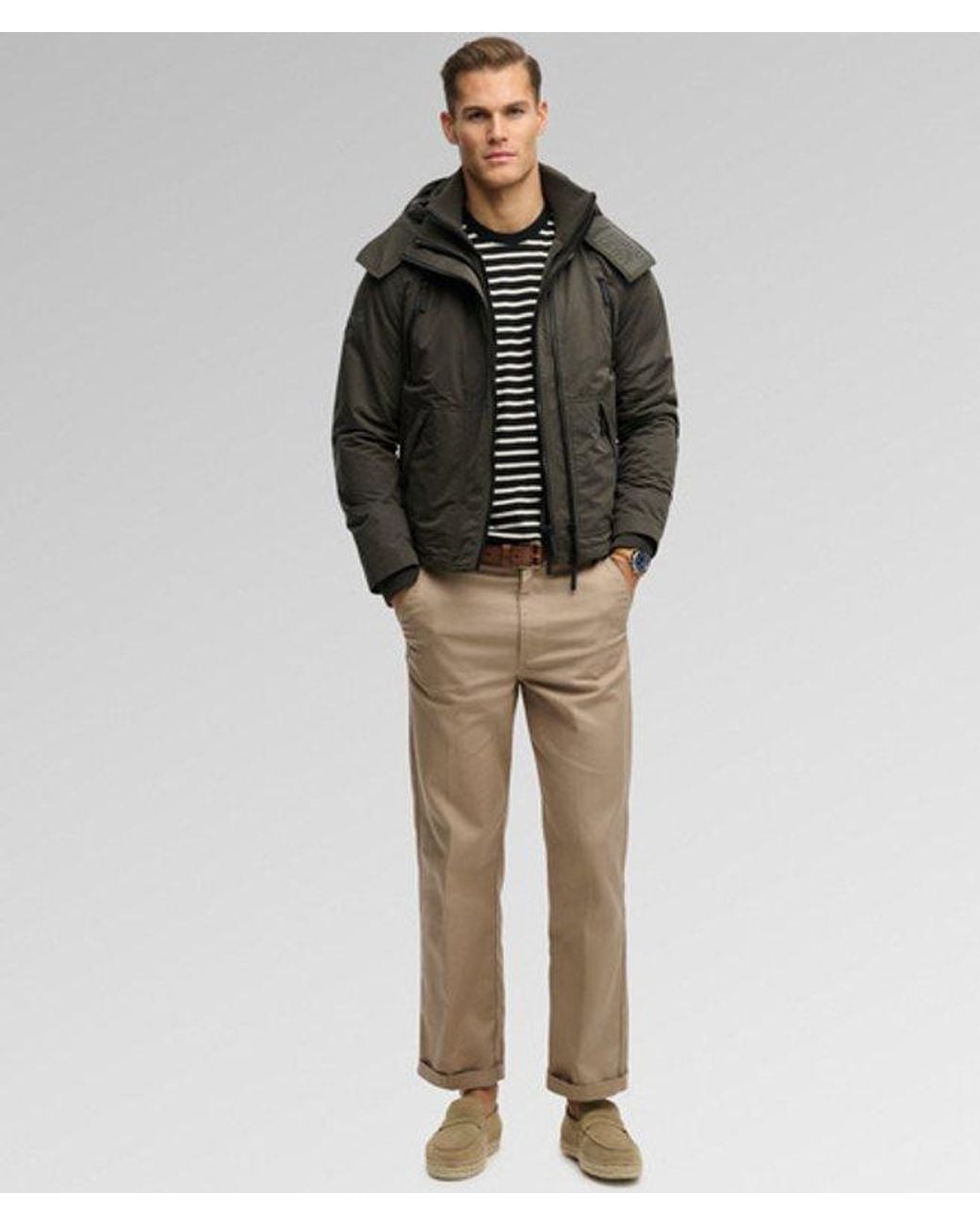 Superdry Gray & Co Hooded Microfibre Arctic Windcheater Jacket for men