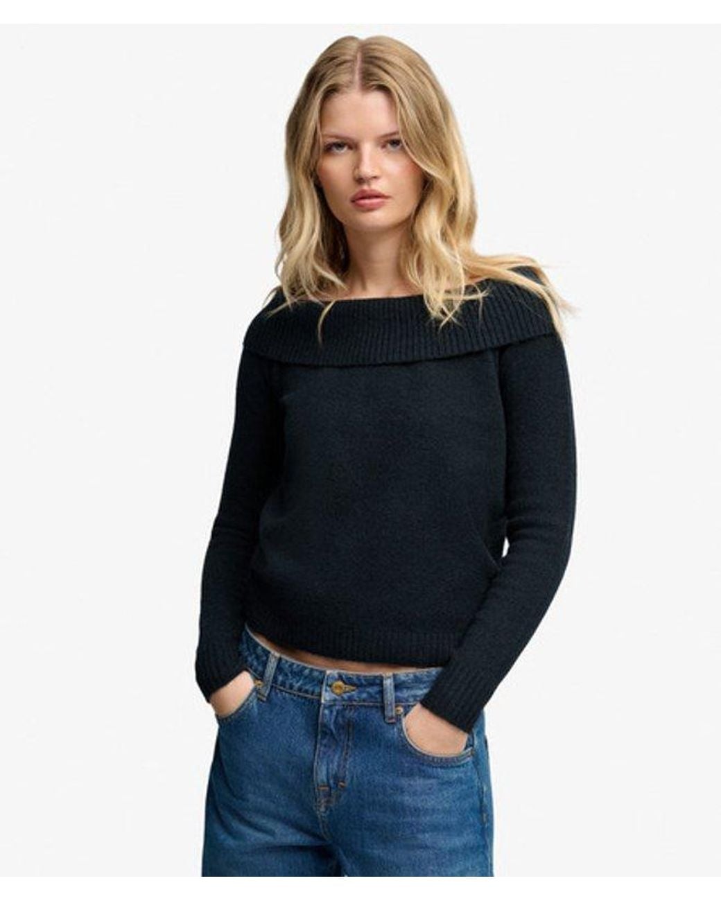 Superdry Blue & Co Bardot Knitted Jumper