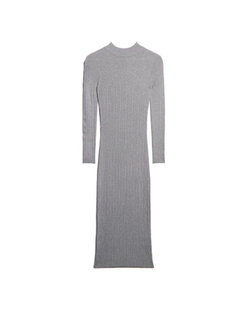 Superdry Gray & Co Rayon Backless Bodycon Midi Dress