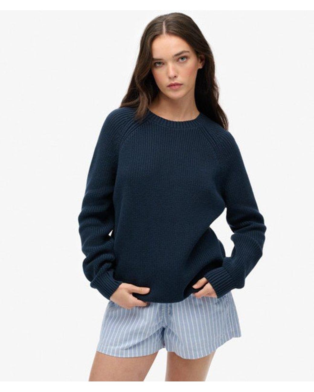 Superdry Blue & Co Relaxed Ribbed Knitted Jumper