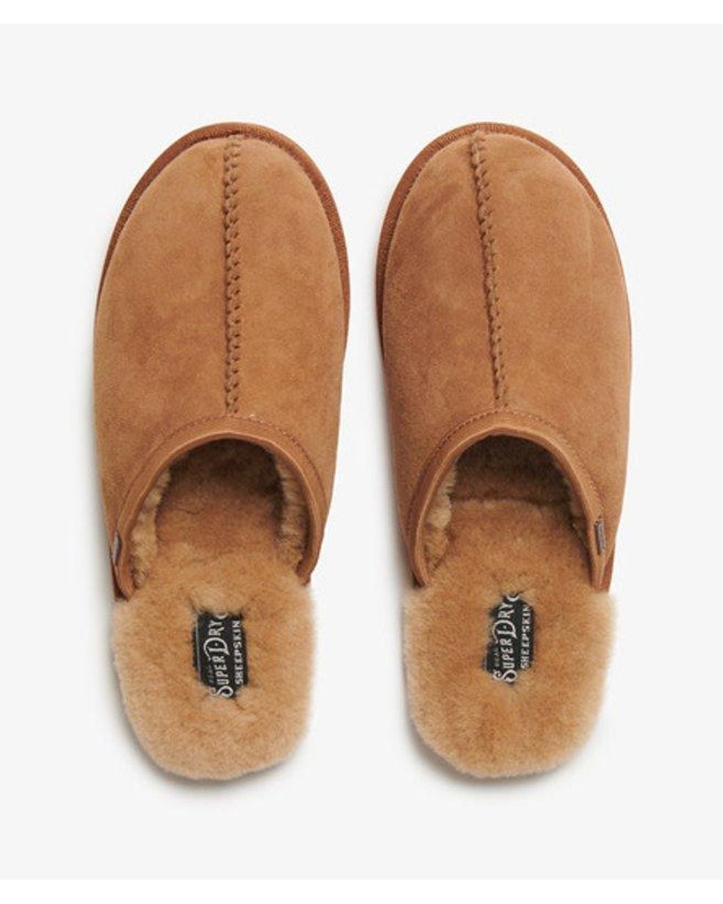 Superdry Brown & Co Classic Suede Mule Slippers for men