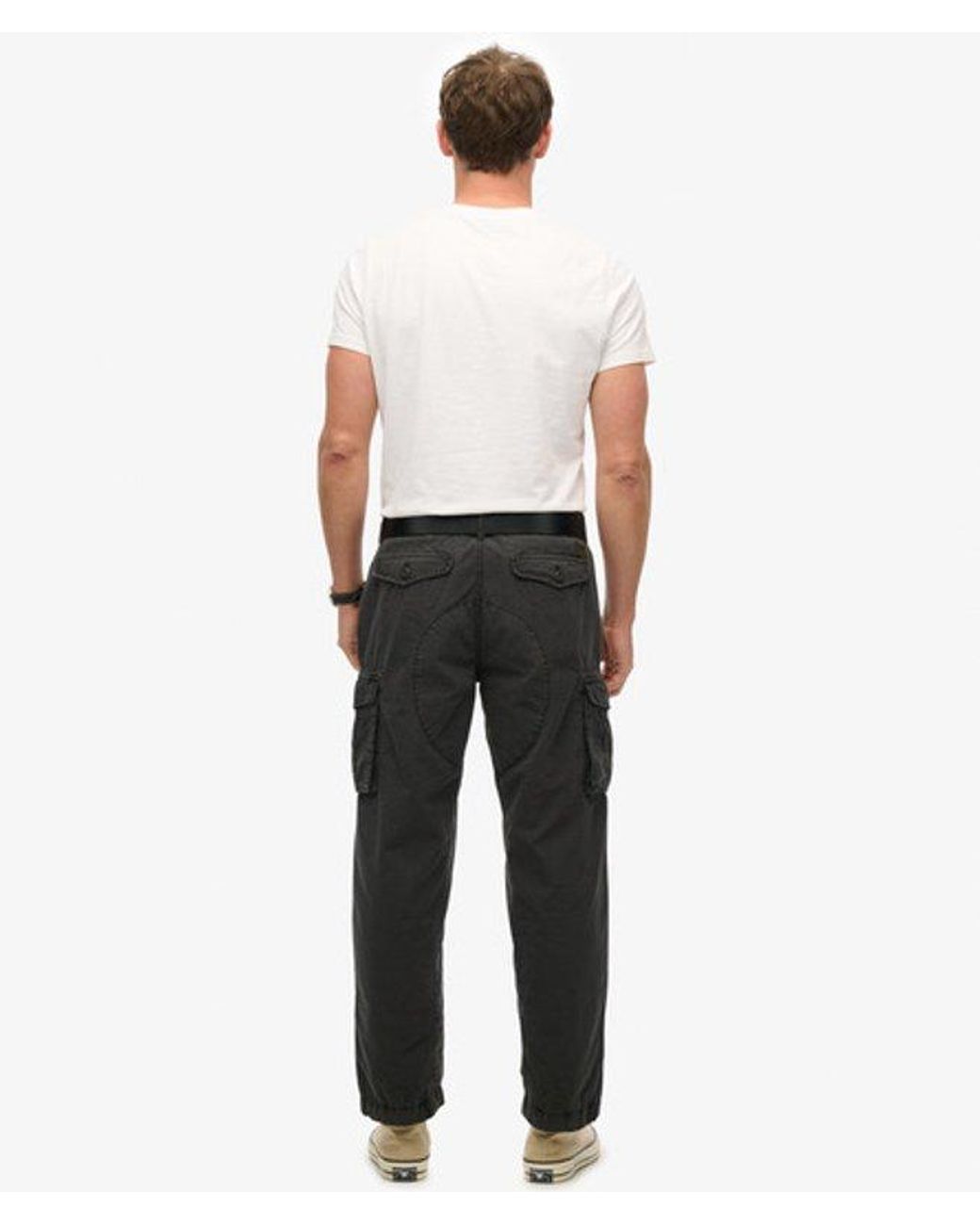 Superdry White Parachute Light Cargo Pants Size: 30/32 for men