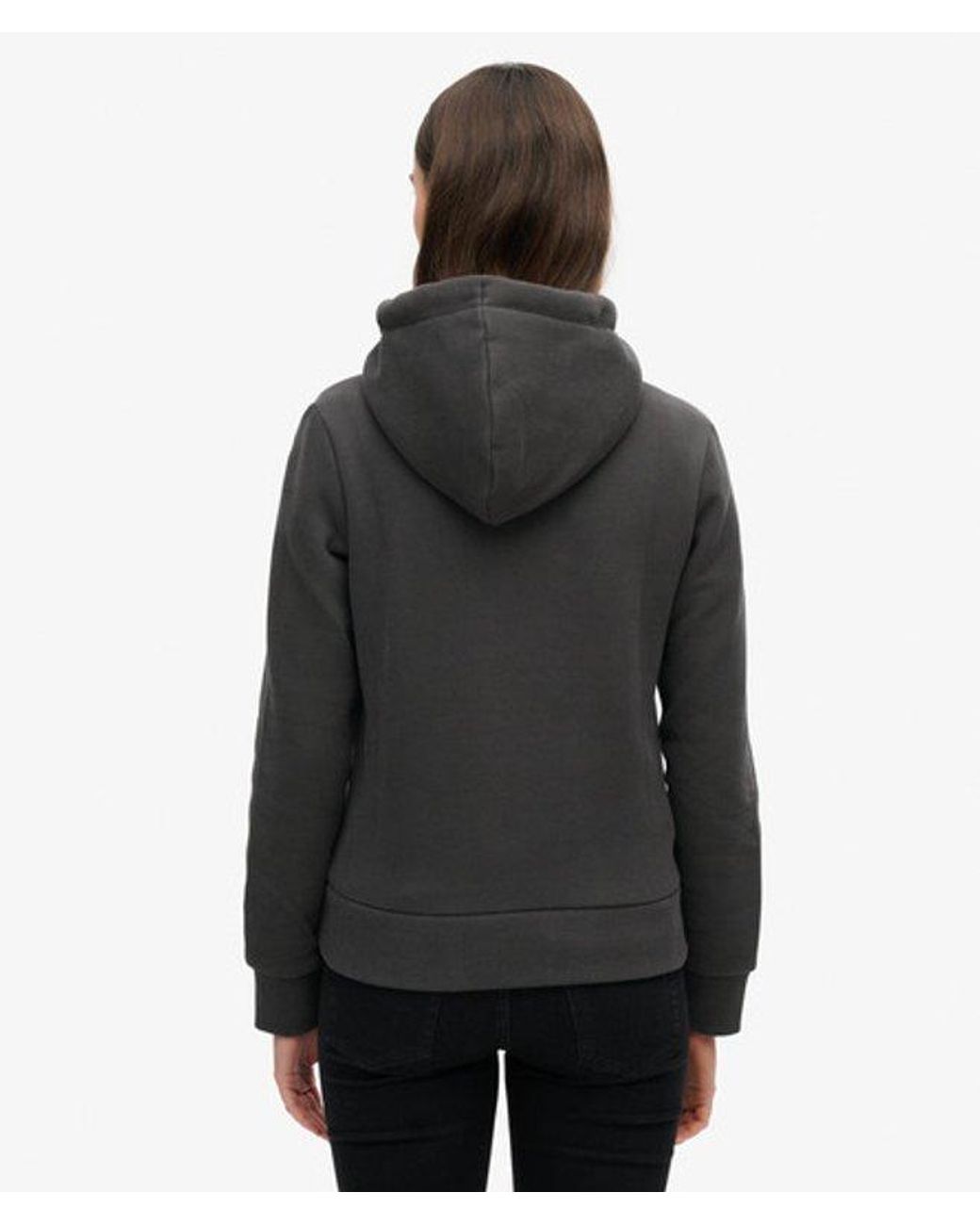 Superdry Black & Co Glitter Graphic Logo Hoodie