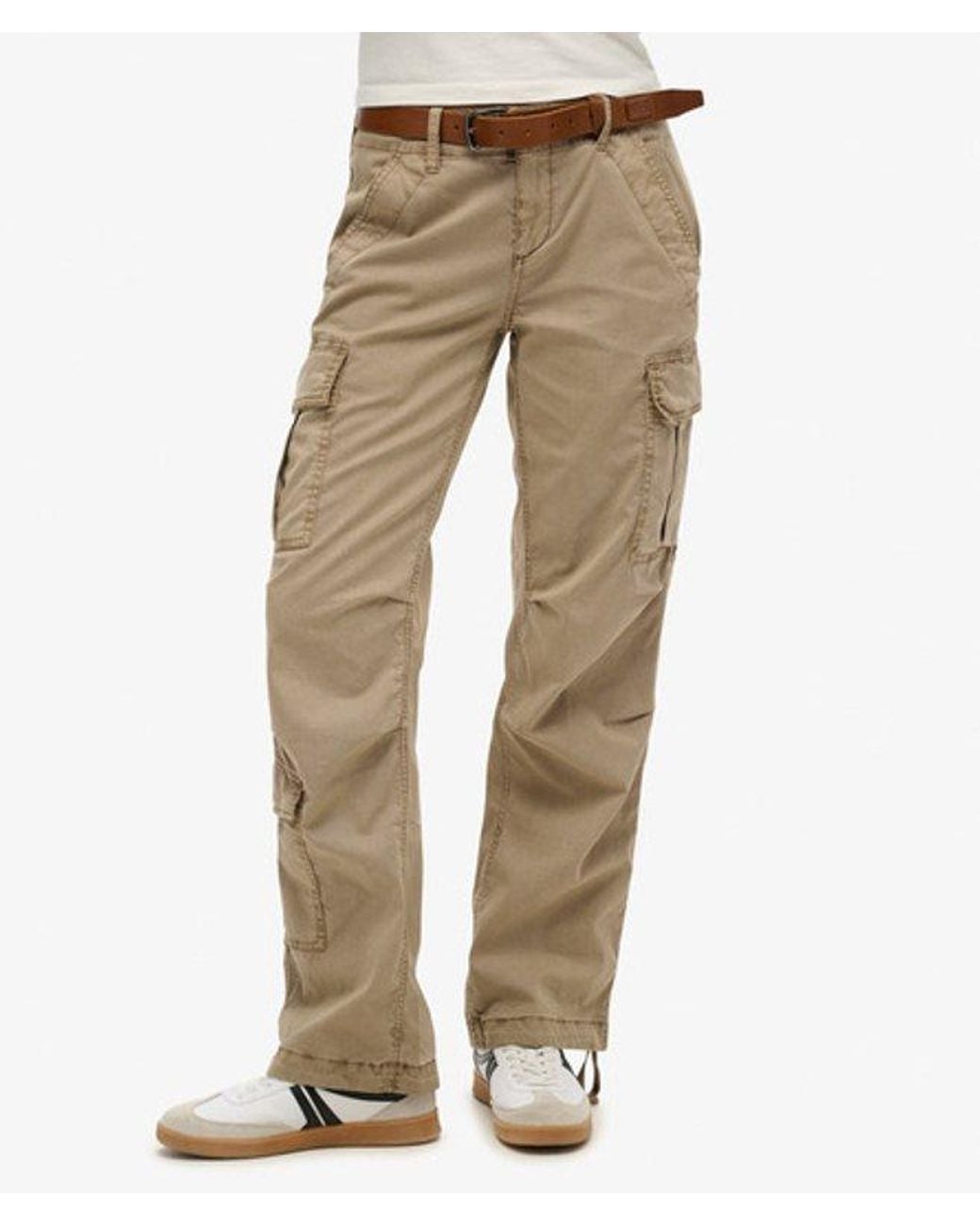 Superdry Natural Low Rise Straight Cargo Pants