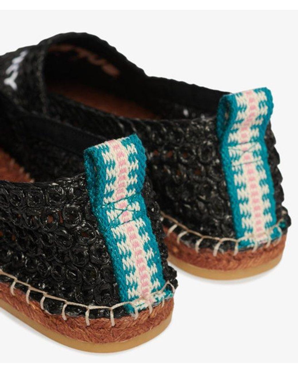 Superdry Black & Co Raffia Espadrille Embroidered Shoe