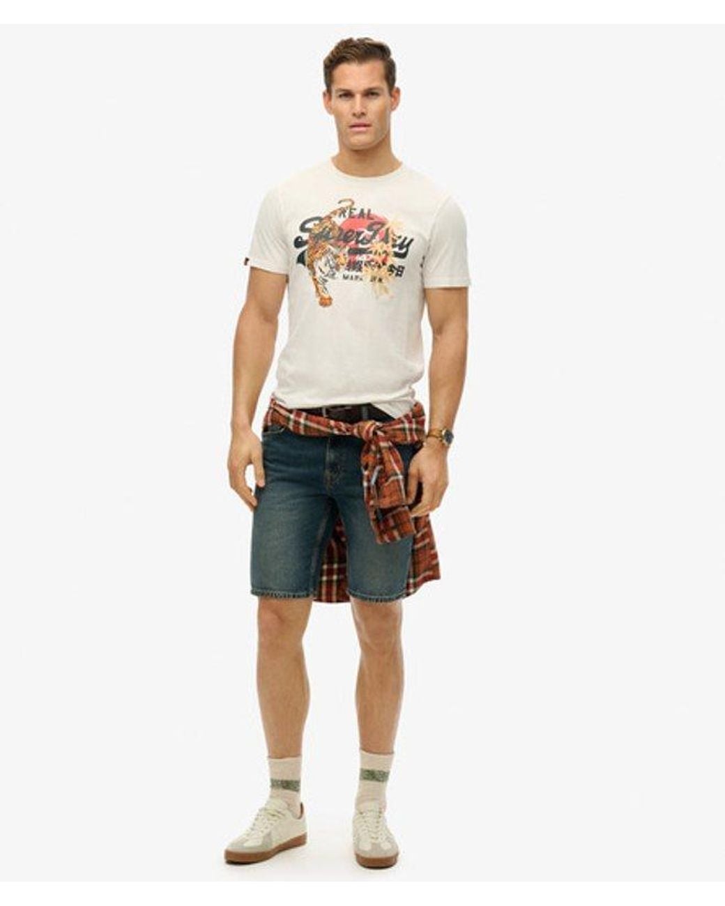 Superdry White Vintage Logo Tokyo Relaxed T-Shirt for men