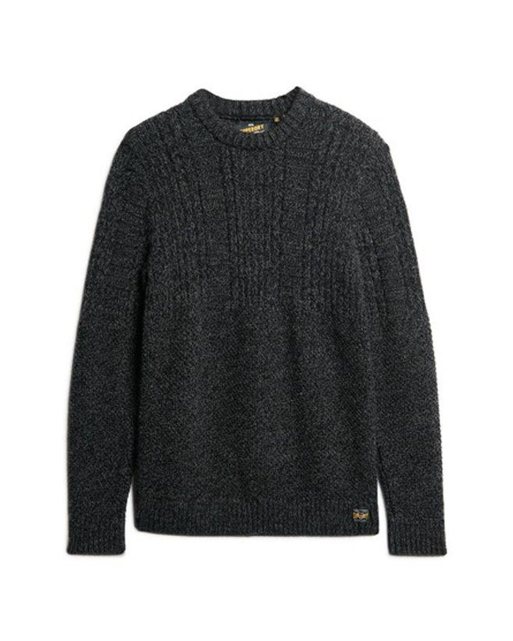 Superdry Black & Co Jacob Cable Knit Jumper for men